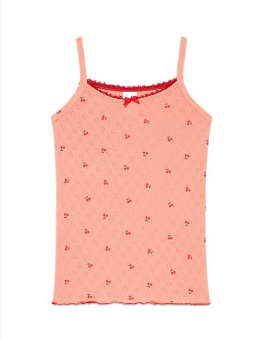 &Epsilon;&phi;&eta;&beta;&iota;&kappa;ή &Phi;&alpha;&nu;έ&lambda;&alpha; MINERVA &gamma;&iota;&alpha; &Kappa;&omicron;&rho;ί&tau;&sigma;&iota; Cherries Pointelle - &Lambda;&epsilon;&pi;&tau;ή &Tau;&iota;&rho;ά&nu;&tau;&alpha; - 100% &Alpha;&gamma;&nu;ό &Beta;&alpha;&mu;&beta;ά&kappa;&iota;