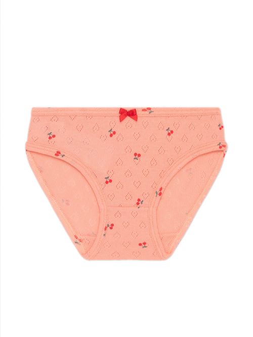 Εφηβικό Σλιπ MINERVA για Κορίτσι Cherries Pointelle - 100% Αγνό Βαμβάκι