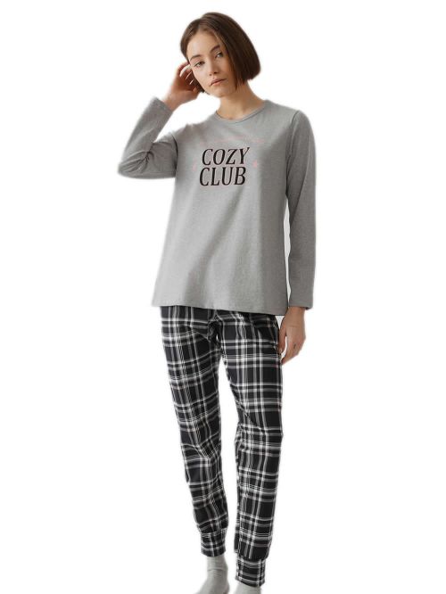 Γυναικεία Πυτζάμα MINERVA Cosy Club - 100% Βαμβάκι Interlock