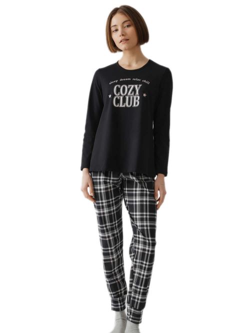 Γυναικεία Πυτζάμα MINERVA Cosy Club - 100% Βαμβάκι Interlock