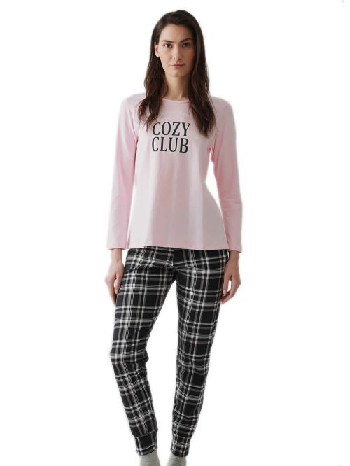 Γυναικεία Πυτζάμα MINERVA Cosy Club - 100% Βαμβάκι Interlock