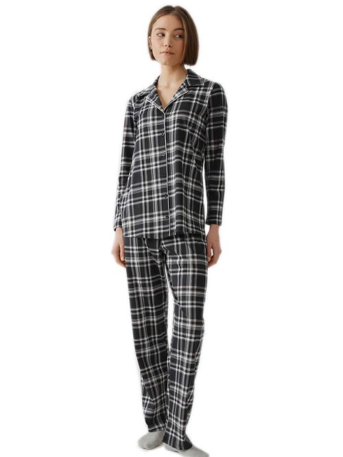 Γυναικεία Πυτζάμα MINERVA Cosy Club - Κουμπιά - 100% Βαμβάκι Interlock