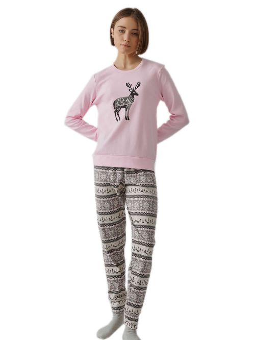 Γυναικεία Πυτζάμα MINERVA Nordic - 100% Βαμβάκι Interlock