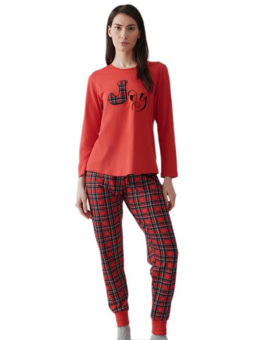 Γυναικεία Πυτζάμα MINERVA Joy Printed Sweat - 100% Βαμβάκι Interlock