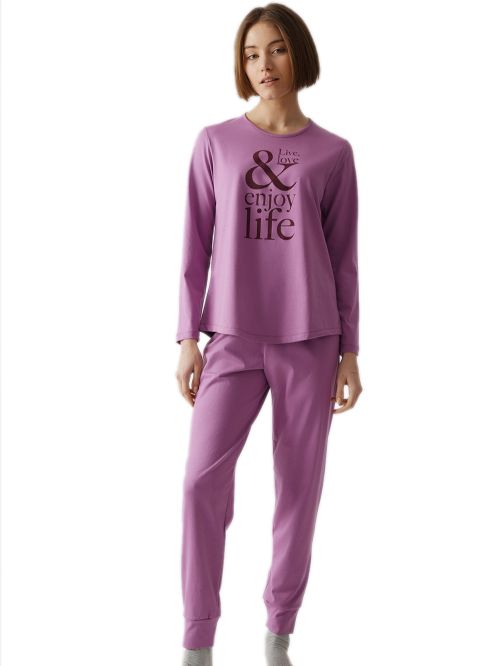 Γυναικεία Πυτζάμα MINERVA Enjoy Life - 100% Βαμβάκι Interlock