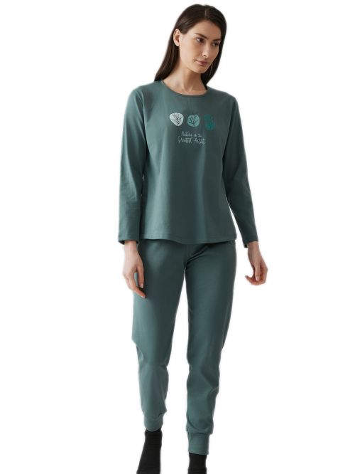 Γυναικεία Πυτζάμα MINERVA Enjoy Life - 100% Βαμβάκι Interlock