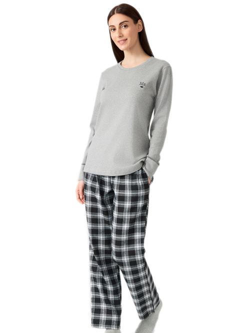 Γυναικεία Πυτζάμα MINERVA MS Καρό - 100% Βαμβάκι Interlock