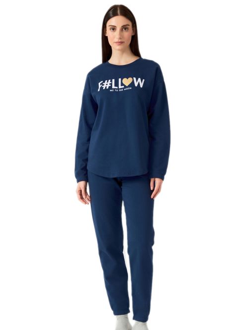 Γυναικεία Homewear Φόρμα MINERVA Follow Me Φούτερ - 100% Βαμβάκι Interlock