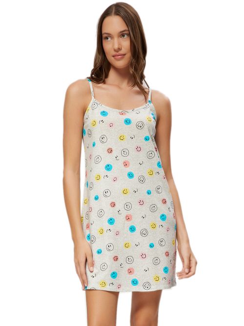 Γυναικείο Νυχτικό MINERVA Smiles - 100% Βαμβακερό