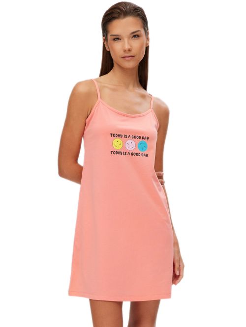 Γυναικείο Νυχτικό MINERVA Smiles - 100% Βαμβακερό