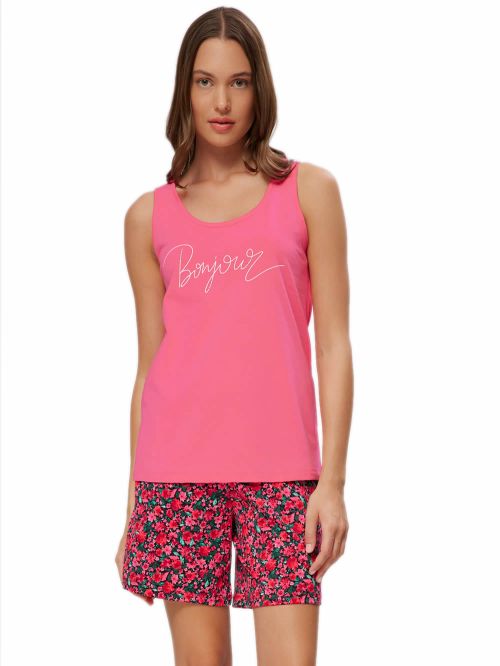 Γυναικεία Πυτζάμα MINERVA Bonjour - 100% Βαμβακερή - Floral Σχέδιο