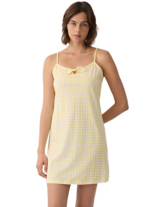 Γυναικείο Νυχτικό MINERVA Lemons & Plaid - 100% Βαμβακερό