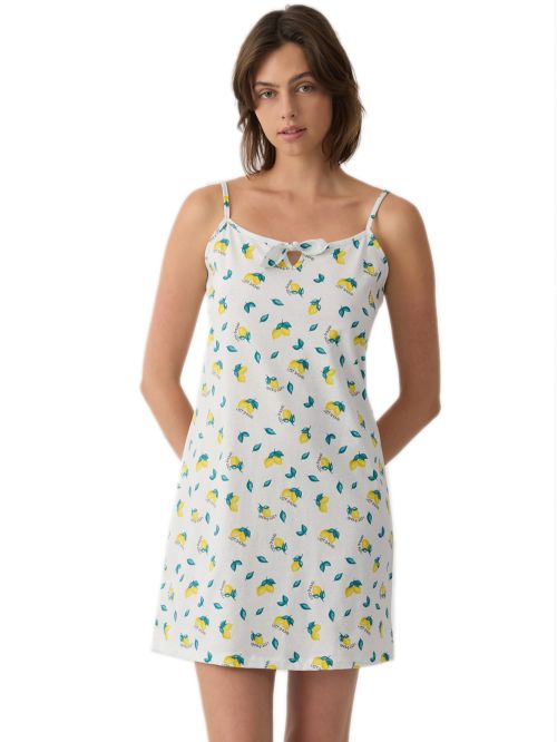 Γυναικείο Νυχτικό MINERVA Lemons & Plaid - 100% Βαμβακερό