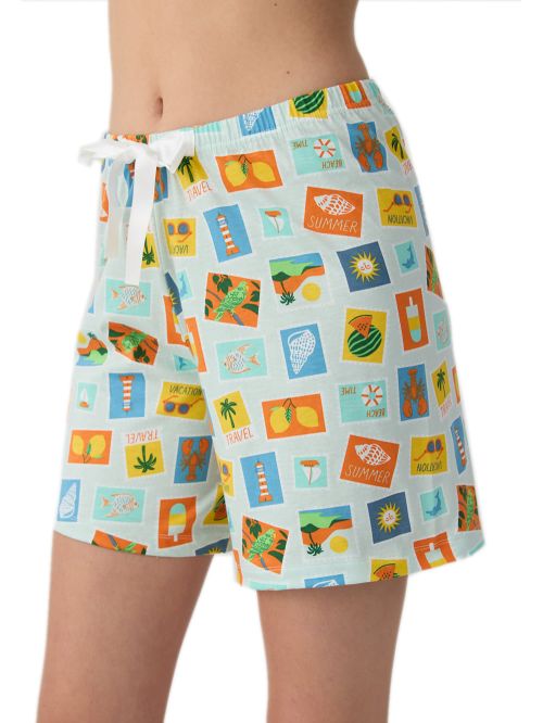 MINERVA Γυναικείο Μακρύ Σορτς Cart Postal - 100% Βαμβακερό 