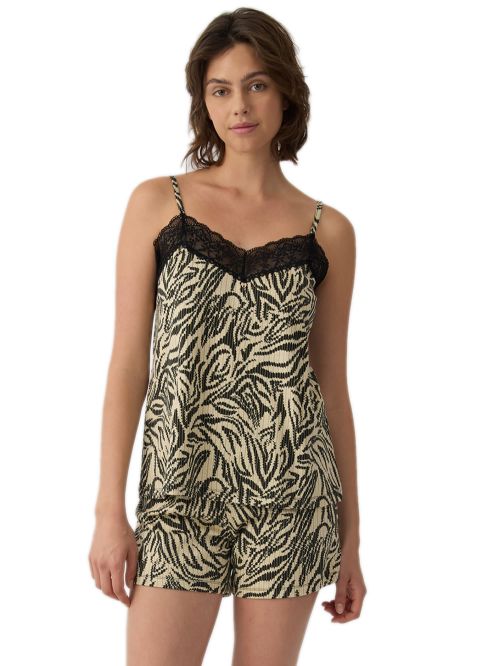 Γυναικεία Πυτζάμα MINERVA Animal & Dots - Απαλό Modal/Βαμβάκι - Δαντέλα