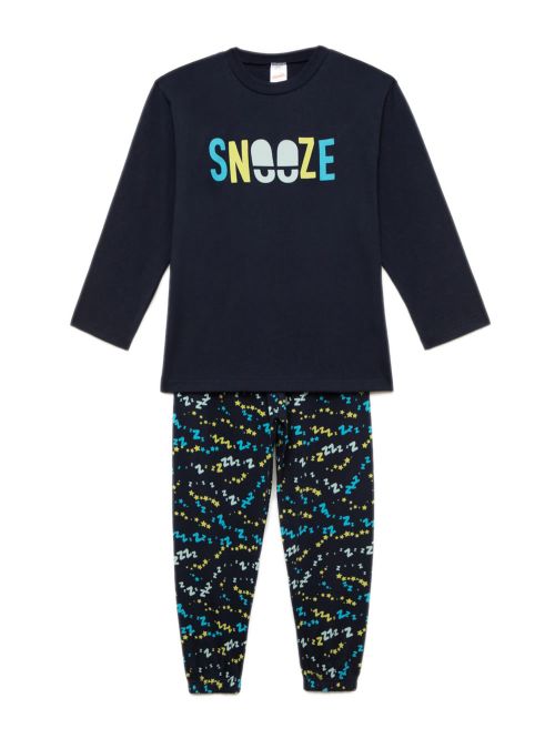 Παιδική Πυτζάμα MINERVA Zzzz για Αγόρι - 100% Αγνό Βαμβάκι 