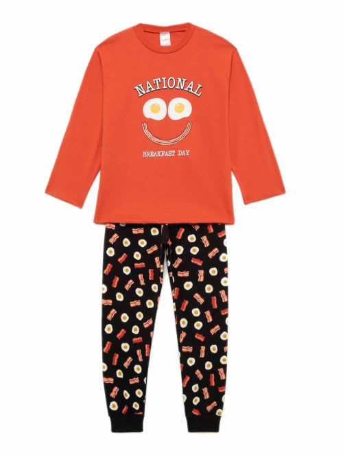 Παιδική Πυτζάμα MINERVA Breakfast για Αγόρι - 100% Αγνό Βαμβάκι 