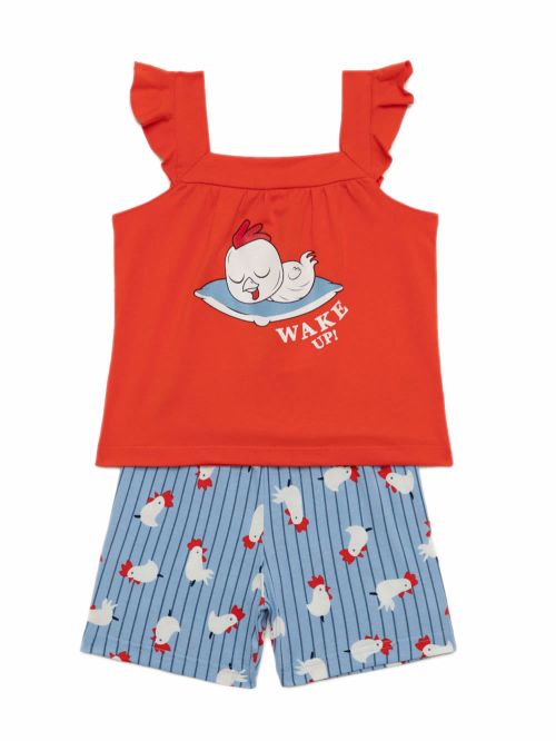 Βρεφική Πυτζάμα MINERVA για Κορίτσι Roosters - 100% Αγνό Βαμβάκι