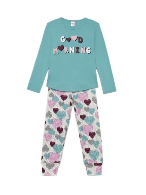 Παιδική Πυτζάμα MINERVA Multi Heart για Κορίτσι - 100% Αγνό Βαμβάκι 