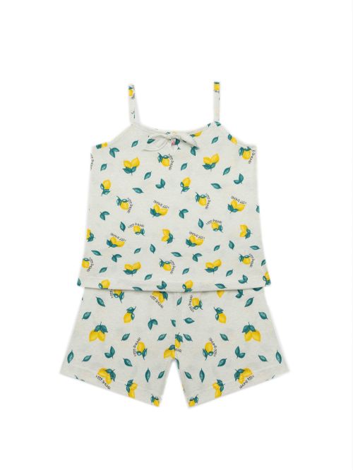 Εφηβική Πυτζάμα MINERVA για Κορίτσι Lemons & Plaid - 100% Αγνό Βαμβάκι