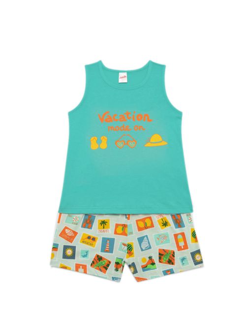 Παιδική Πυτζάμα MINERVA για Κορίτσι Cart Postal - 100% Αγνό Βαμβάκι