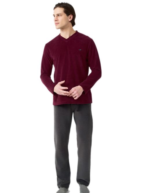 Ανδρική Πυτζάμα Πολυτελείας MINERVA - Απαλό Βελούδο