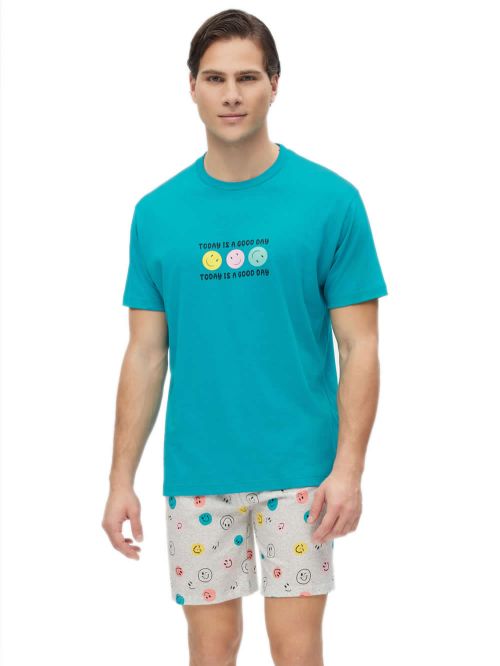 Ανδρική Πυτζάμα MINERVA Smiles - 100% Βαμβακερή