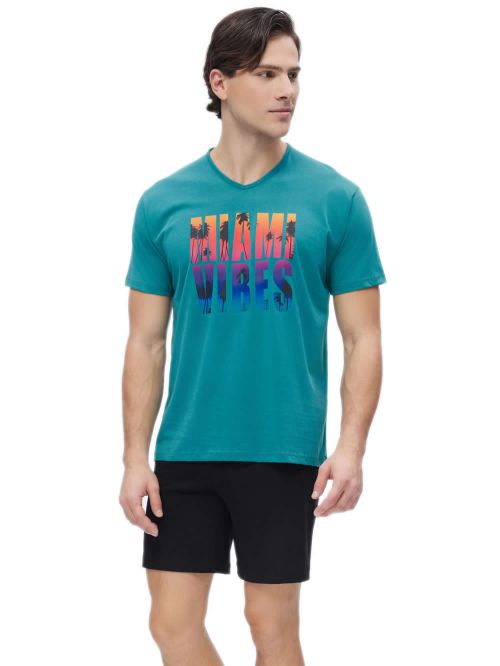 Ανδρική Πυτζάμα MINERVA Miami Vibes - 100% Βαμβακερή