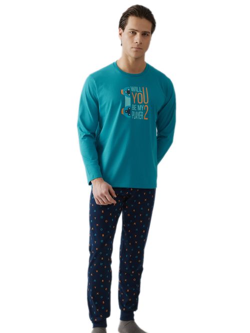 Ανδρική Πυτζάμα MINERVA Player 2 - 100% Βαμβάκι Interlock 
