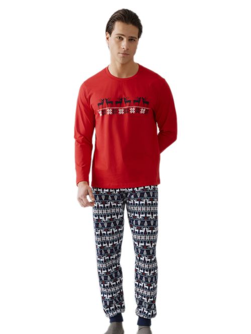 Ανδρική Πυτζάμα MINERVA Deers - 100% Βαμβάκι Interlock 