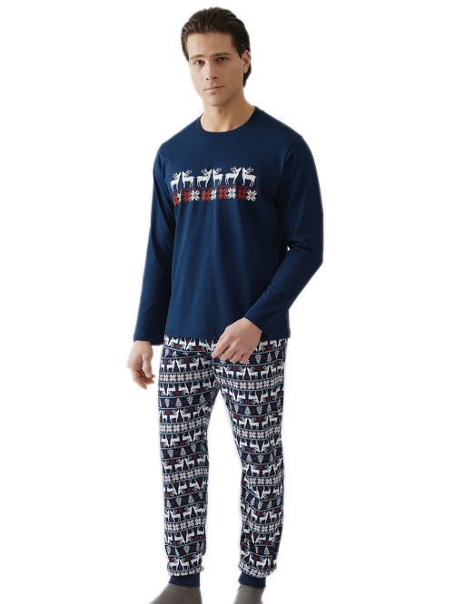 Ανδρική Πυτζάμα MINERVA Deers - 100% Βαμβάκι Interlock 