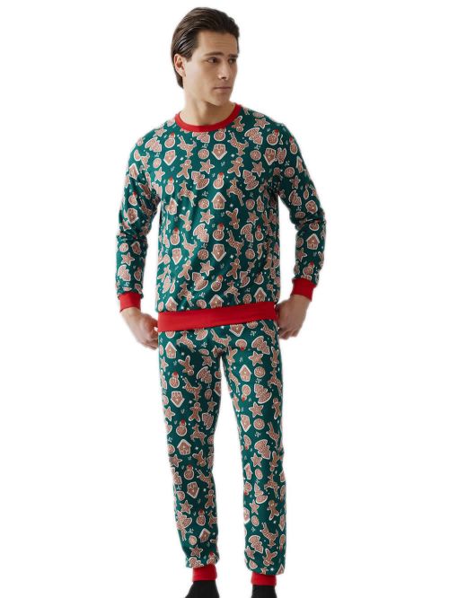 Ανδρική Πυτζάμα MINERVA Xmas Biscuits - 100% Βαμβάκι Interlock 