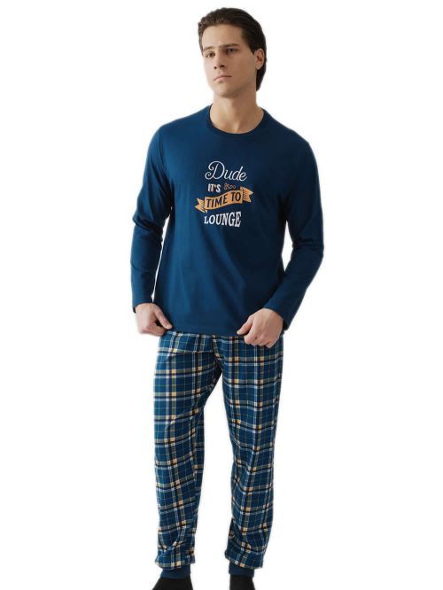Ανδρική Πυτζάμα MINERVA Dude Printed - 100% Βαμβάκι Interlock 