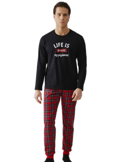 Ανδρική Πυτζάμα MINERVA Life Printed Sweat - 100% Βαμβάκι Interlock 