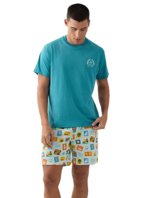 Ανδρική Πυτζάμα MINERVA Carte Postale - 100% Βαμβακερή - Family