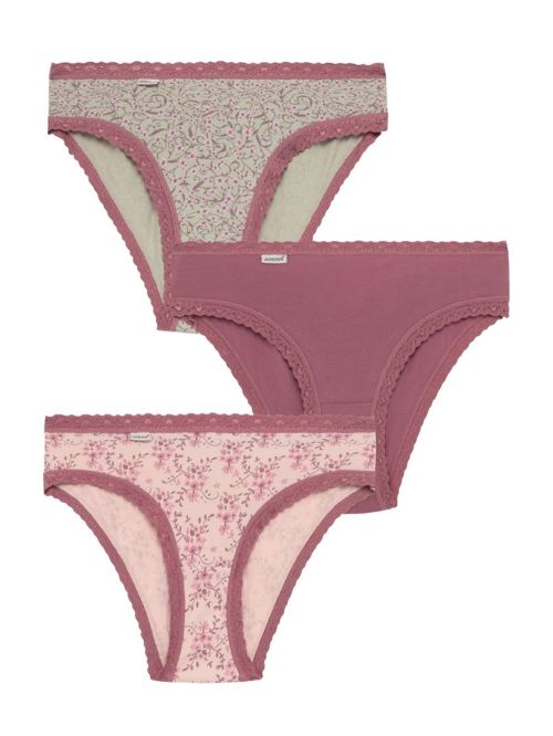 MINERVA Σλιπ Cotton Touch Ψηλό Φαρδύ 303 - Απαλό Βαμβάκι & Δαντέλα - 3 Τεμάχια