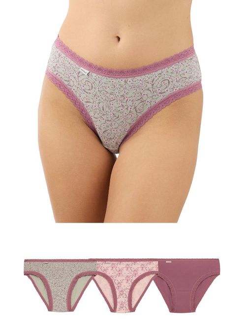 MINERVA Σλιπ Cotton Touch Κανονικό 303 - Απαλό Βαμβάκι & Δαντέλα - 3 Τεμάχια