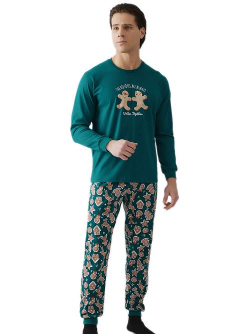 Πυτζάμα Unisex MINERVA Xmas Biscuit - 100% Βαμβάκι Interlock 