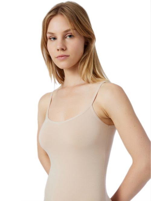 Γυναικείο Κορμάκι Minerva Fimelle Micromodal - Λεπτή Τιράντα & Brazilian Slip-M-White