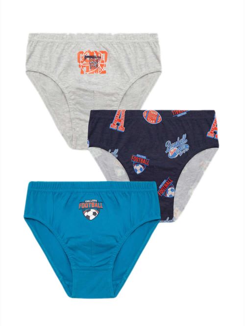 Εφηβικό Σλιπ MINERVA για Αγόρι Champ Team - 100% Αγνό Βαμβάκι - Πακέτο με 3