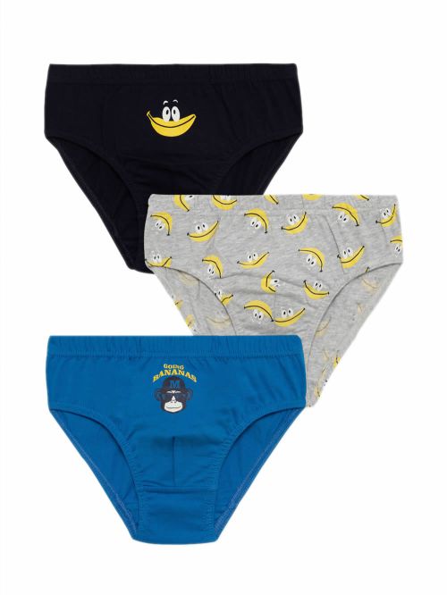 Παιδικό Σλιπ MINERVA για Αγόρι Bananas - 100% Αγνό Βαμβάκι - Πακέτο με 3