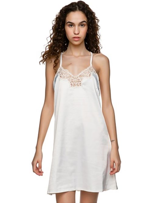 σατέν νυχτικό miss rosy 5360 μπροστά