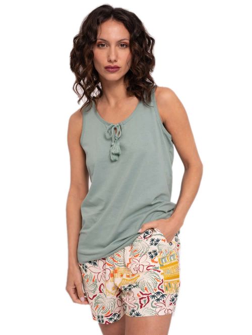 Γυναικεία Πυτζάμα MUYDEMI Tropical Town - Αέρινο Viscose