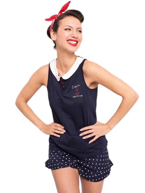 Γυναικεία Πυτζάμα MUYDEMI PinUp - 100% Βαμβακερή