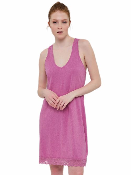 Γυναικείο Νυχτικό MUYDEMI - Ελαστικό Βαμβάκι & Δαντέλα