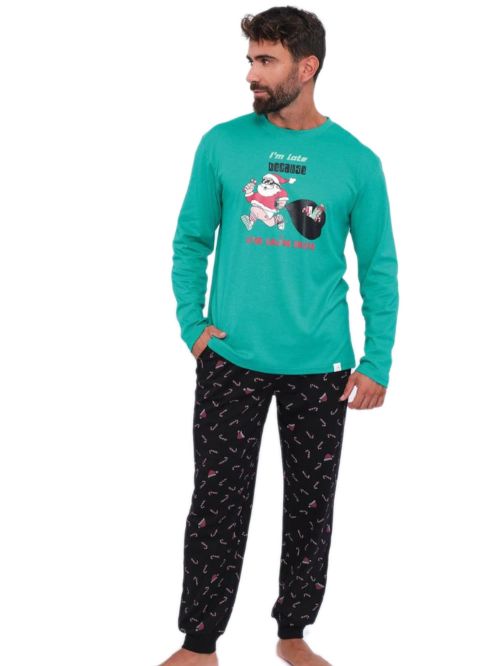 Ανδρική Πυτζάμα MUYDEMI I’m Late Because Xmas - 100% Βαμβακερή