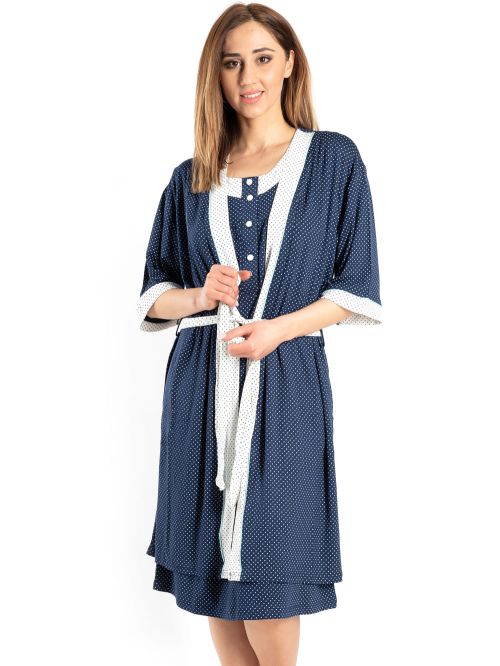 Γυναικεία Ρόμπα RACHEL - Αέρινο Viscose - Dots Πουά 