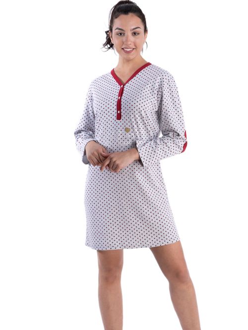 γυναικεία πυτζάμα rachel 12604 bordeaux μπροστά