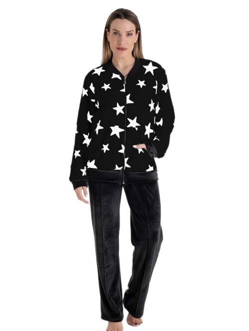 Γυναικεία Πυτζάμα RACHEL Stars - Ζεστό & Απαλό Fleece