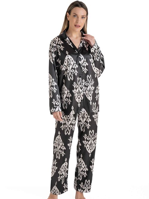 Γυναικεία Πυτζάμα Πολυτελείας RACHEL - Απαλό Σατέν - Ethnic Σχέδιο